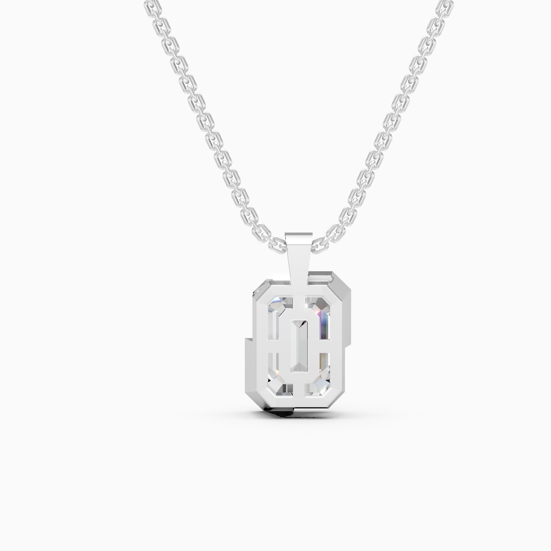 Timeless Emerald Cut Solitaire Diamond Necklace